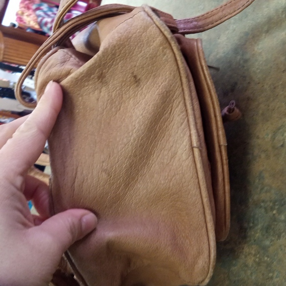 Tan Leather Backpack - image 3